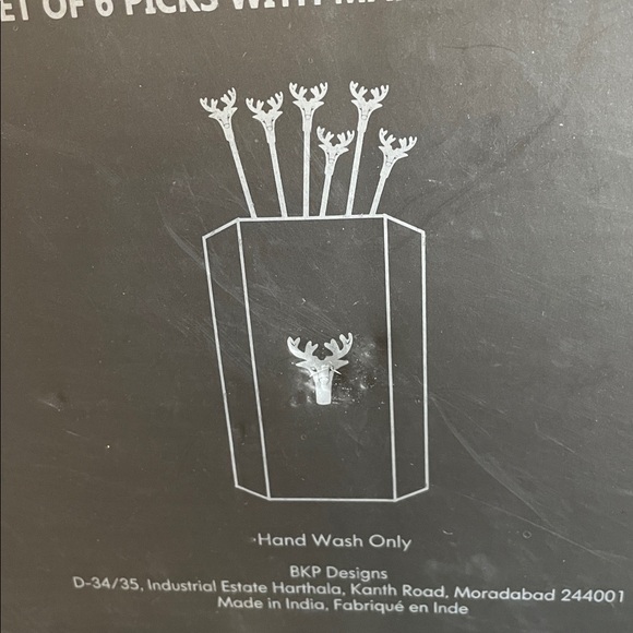 Holiday 6  Deer Picks and Marble Holder - Picture 3 of 3